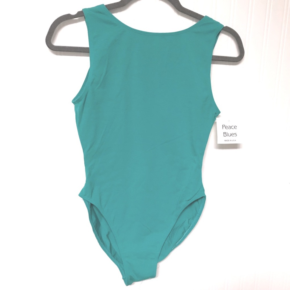 Juniors Leotard Teal One-Piece Size Med